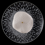 Бра с белым рельефным плафоном и стеклом с рисунком FLOW варинант исполнения - 3 | Loft Concept в Кирове