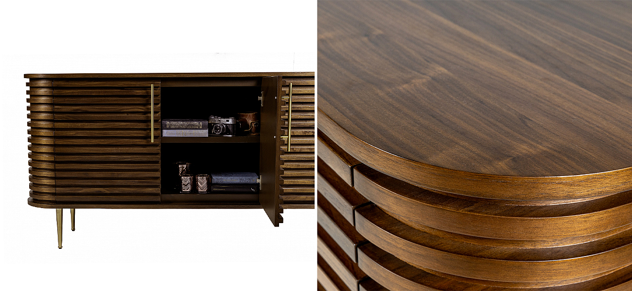 Комод Wooden Rails Шпон Орех Комод Wooden Rails Шпон Орех - Loft-Concept в Кирове