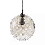 Подвесной светильник с плафоном в форме шара из стекла с рельефным узором Glass Pattern Lamp варинант исполнения - 1 | Loft Concept в Кирове
