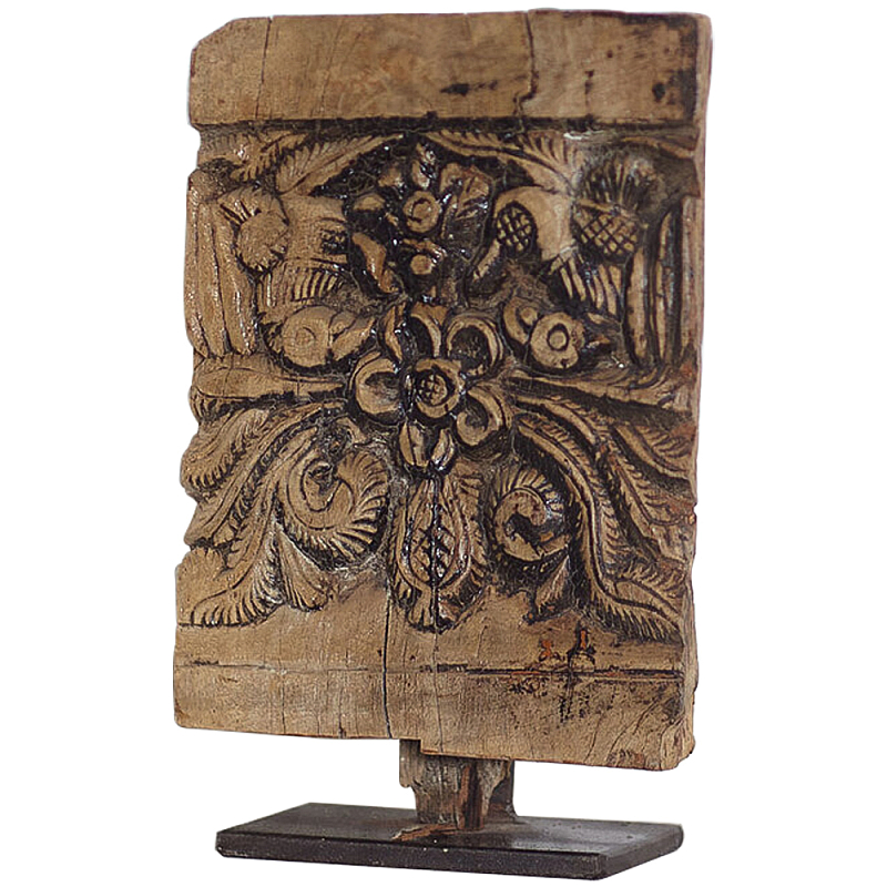 Декоративный аксессуар из тика Antique Carved Fragment Древесина Коричневый Декоративный аксессуар из тика Antique Carved Fragment Древесина Коричневый в Кирове | Loft Concept