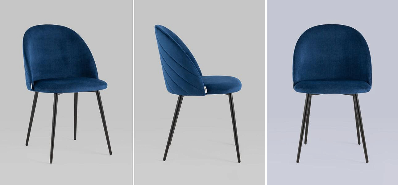 Стул Синий Велюр Miruna Leaf Chair Стул Синий Велюр Miruna Leaf Chair - Loft-Concept в Кирове