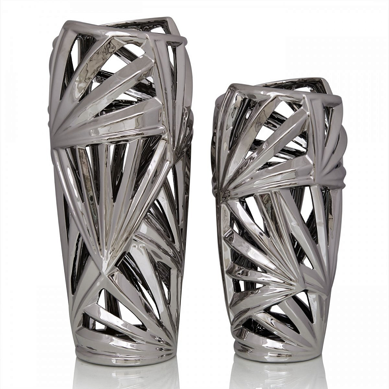 Ваза Palm Leaves Silver Серебряный Ваза Palm Leaves Silver Серебряный в Кирове | Loft Concept