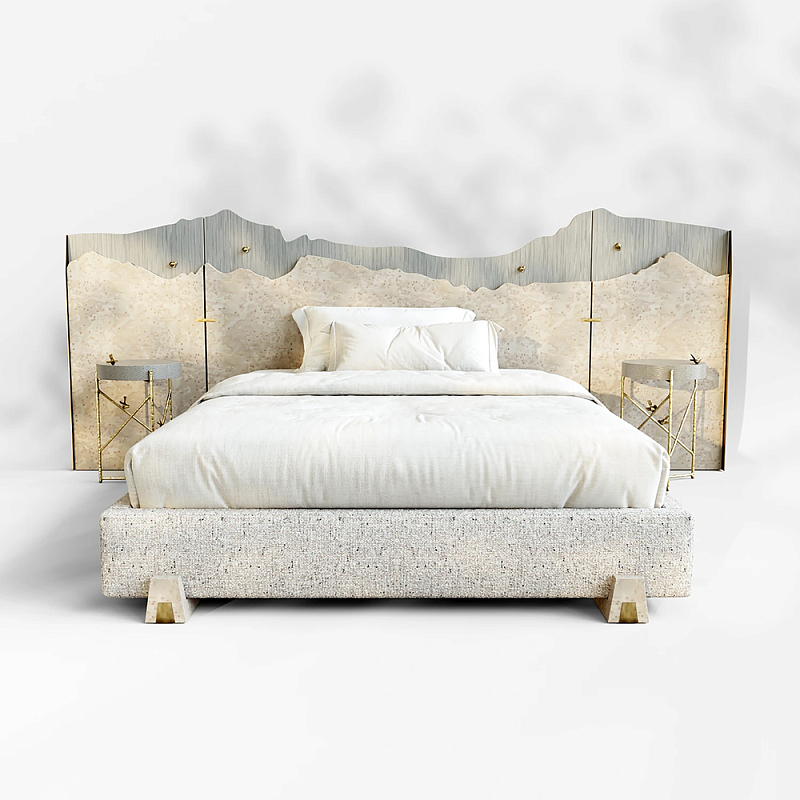 Кровать Okinawa Бежевый Лазурь в Кирове | Loft Concept 