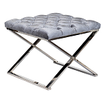 Пуф велюровый серый с каретной стяжкой Perennially варинант исполнения - 1 | Loft Concept в Кирове