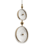 Подвесной светильник с круглым плафоном из рельефного стекла Peony Glass Gold Hanging Lamp варинант исполнения - 1 | Loft Concept в Кирове