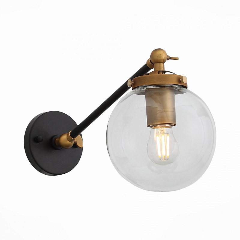 Бра Bistro Globe Clear Glass Bra Gold Золотой Бра Bistro Globe Clear Glass Bra Gold Золотой в Кирове | Loft Concept