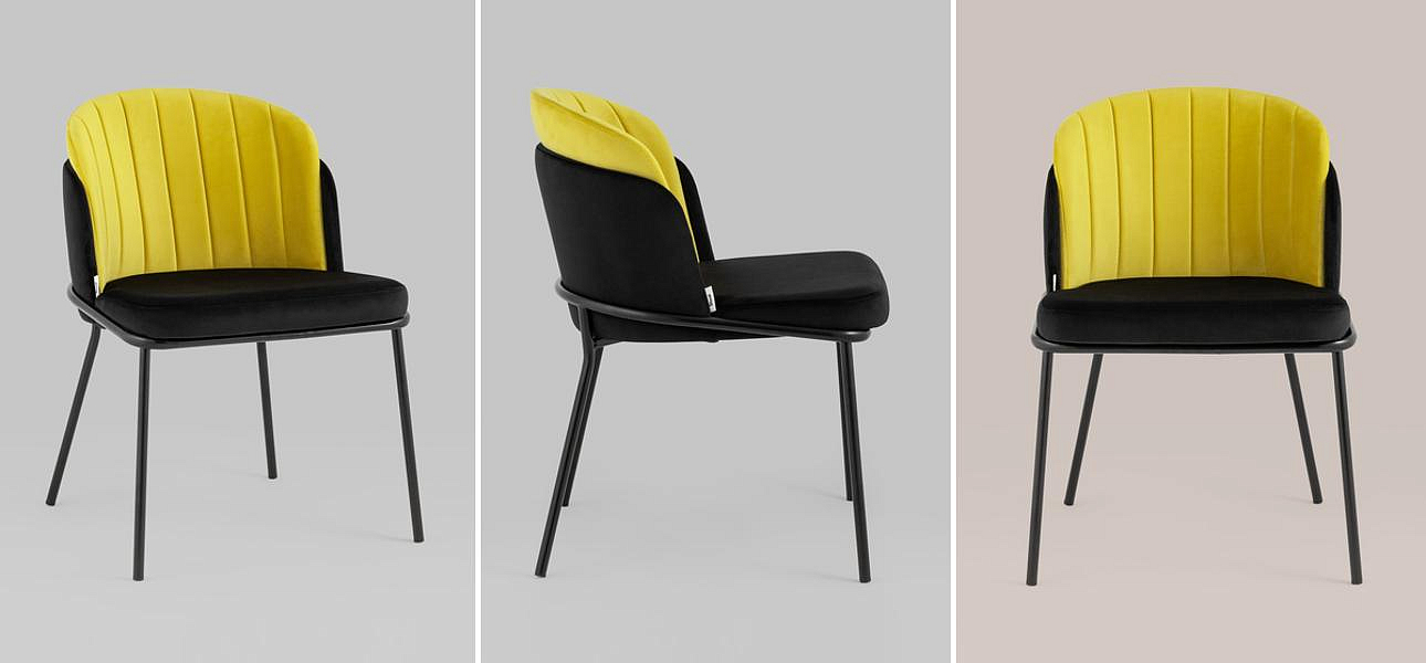 Стул Penelope Chair Желтый Цвет Металлические Ножки Стул Penelope Chair Желтый Цвет Металлические Ножки - Loft-Concept в Кирове