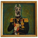 Картина в квадратной раме Chinoiserie Great Dane Dog Portrait варинант исполнения - 1 | Loft Concept в Кирове