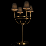 Настольная лампа на металлическом основании бронзового цвета с 4-мя черными конусовидными абажурами Dignity варинант исполнения - 4 | Loft Concept в Кирове