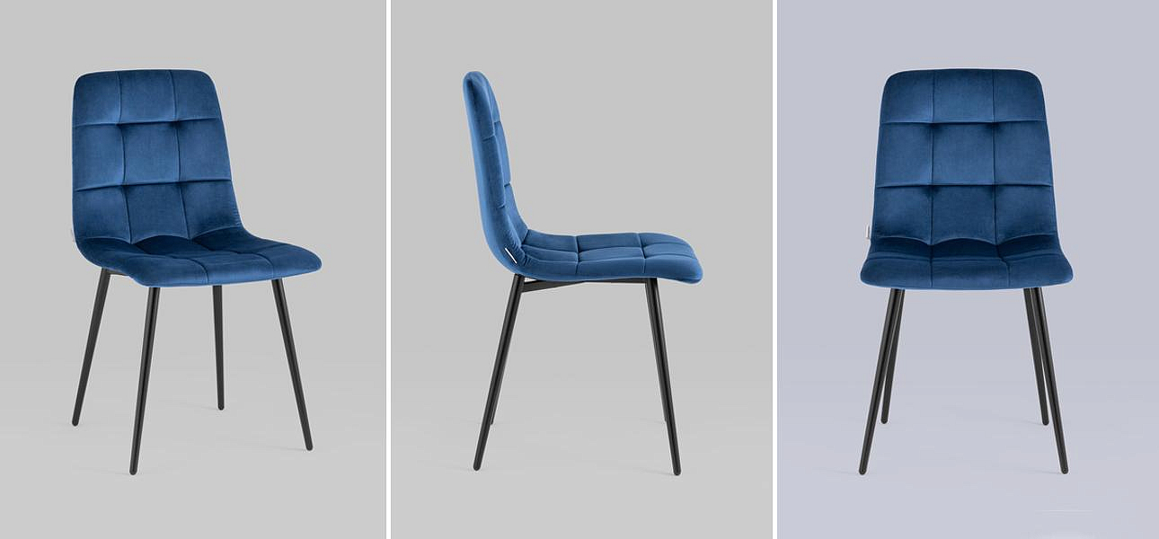 Стул NANCY Chair Синий Велюр Стул NANCY Chair Синий Велюр - Loft-Concept в Кирове