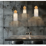 Подвесной светильник светодиодный с цилиндрическим плафоном Stone Helios варинант исполнения - 2 | Loft Concept в Кирове