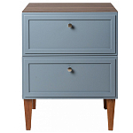 Тумба прикроватная серая из массива бука с 2-мя ящиками Wenge Light варинант исполнения - 2 | Loft Concept в Кирове