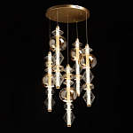 Люстра с плафонами из прозрачного и янтарного стекла в виде шаров и ромбов Gabriel Scott Luna варинант исполнения - 3 | Loft Concept в Кирове