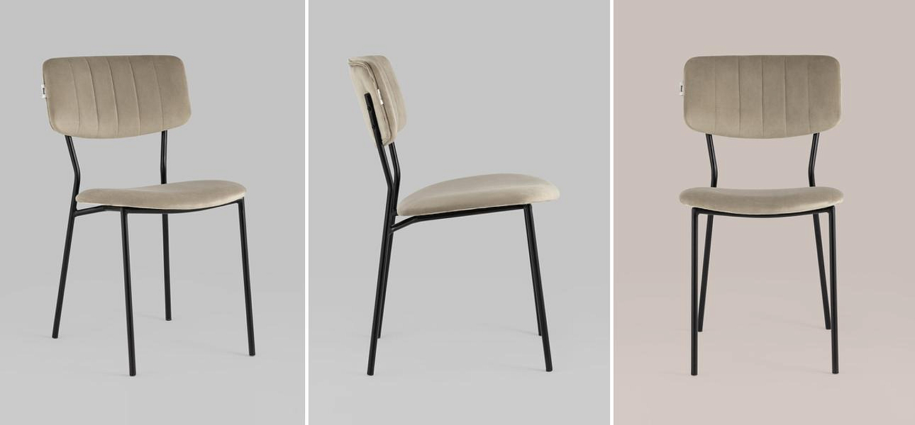 Стул Singer Chair без подлокотника Бежевый Велюр Стул Singer Chair без подлокотника Бежевый Велюр - Loft-Concept в Кирове