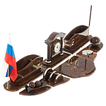 Настольный письменный набор с часами из природного камня обсидиана Competent Leader варинант исполнения - 2 | Loft Concept в Кирове