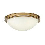 Потолочный светильник цвета латунь с полусферическим матовым белым плафоном Hinkley варинант исполнения - 1 | Loft Concept в Кирове