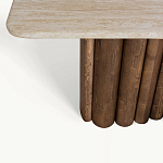 Консоль с овальной столешницей и фактурным деревянным основанием Enzo варинант исполнения - 3 | Loft Concept в Кирове