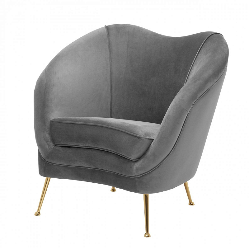 Кресло Eichholtz Chair Cambiano Grey Серый Латунь Кресло Eichholtz Chair Cambiano Grey Серый Латунь в Кирове | Loft Concept