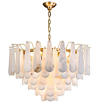 Люстра с мраморными подвесками в форме капель Marble square варинант исполнения - 1 | Loft Concept в Кирове