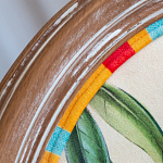 Стул бежевый в разноцветную полоску из натурального бука с изображением птиц и цветов Blooming Birds Colorful Stripes Chair варинант исполнения - 6 | Loft Concept в Кирове