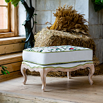 Банкетка золотистая из натурального бука с изображением птиц и цветов Blooming Birds варинант исполнения - 2 | Loft Concept в Кирове