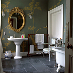 Обои ручная роспись Bamboo Golden on Blue grey dyed silk варинант исполнения - 1 | Loft Concept в Кирове