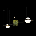 Подвесной светильник линейный с 2-мя шарообразными плафонами и цилиндрическим спотом Light of Еyes варинант исполнения - 4 | Loft Concept в Кирове