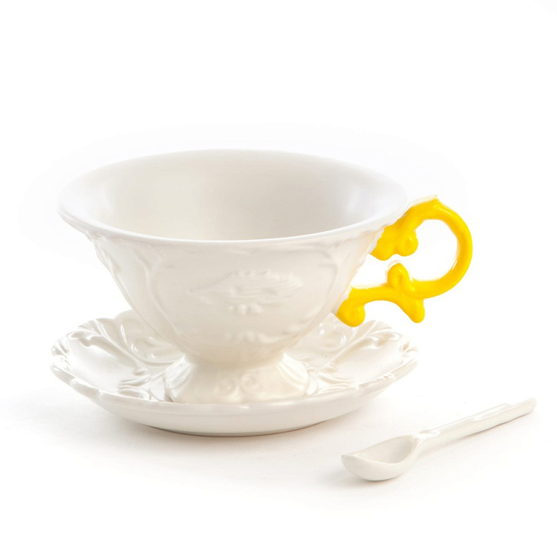 Чайная пара Seletti I-Tea Yellow Белый Желтый Чайная пара Seletti I-Tea Yellow Белый Желтый в Кирове | Loft Concept
