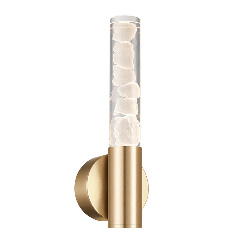 Бра c цилиндрическим прозрачным плафоном с имитацией из кубиков льда Freezing Золотой Серебряный в Кирове | Loft Concept 