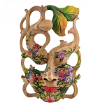 Маска деревянная резная расписная Tropical Paradise варинант исполнения - 2 | Loft Concept в Кирове