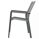 Стул темно-серый с высокой плетеной спинкой и сиденьем Braided Strength варинант исполнения - 5 | Loft Concept в Кирове