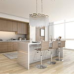 Люстра прямоугольная на цепях с прозрачными трубками и волнистым краем Nembus варинант исполнения - 13 | Loft Concept в Кирове