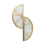 Бра с двумя полукруглыми плафонами из искусственного алебастра в бронзовой оправе Marbella варинант исполнения - 1 | Loft Concept в Кирове