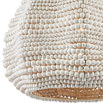 Подвесной светильник в форме купола с декором из круглых деревянных бусин White Wooden Beads Chandelier варинант исполнения - 1 | Loft Concept в Кирове