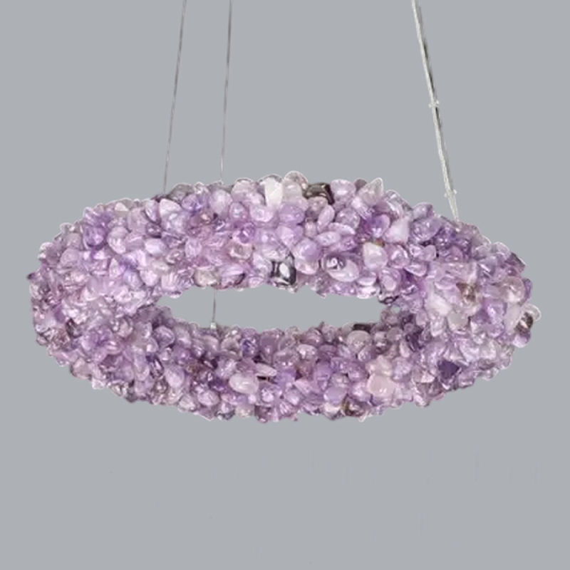 Люстра кргулая из фиолетового хрустального камня Purple Diamond Фиолетовый Люстра кргулая из фиолетового хрустального камня Purple Diamond Фиолетовый в Кирове | Loft Concept