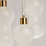 Люстра с 5-ю матовыми белыми стеклянными плафонами волнообразной формы Lucid Rain  варинант исполнения - 6 | Loft Concept в Кирове