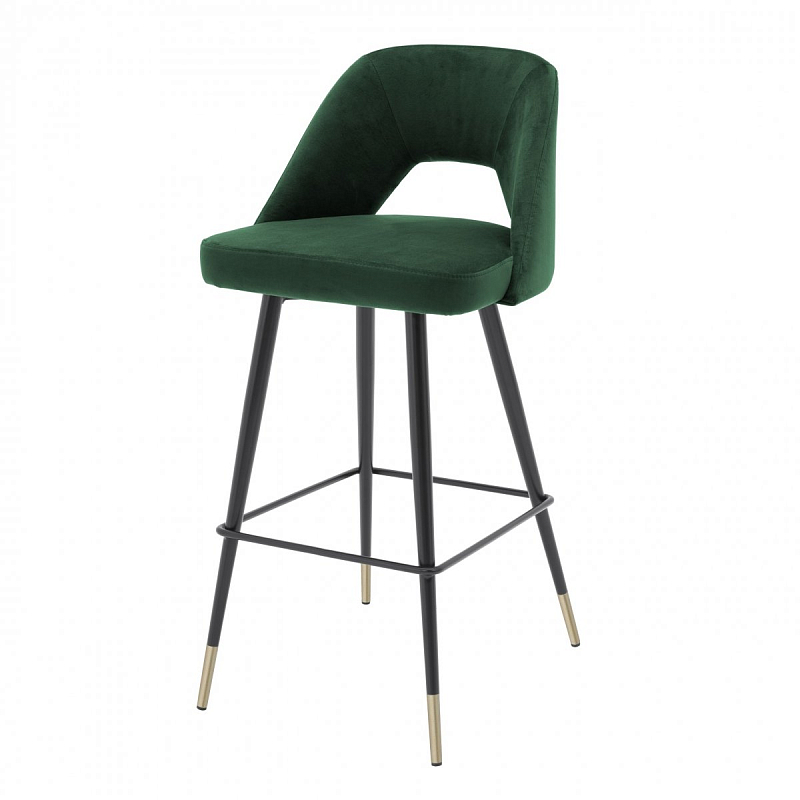 Барный стул Eichholtz Bar Stool Avorio Green Зеленый Черный Латунь Барный стул Eichholtz Bar Stool Avorio Green Зеленый Черный Латунь в Кирове | Loft Concept