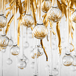 Люстра подвесная с прозрачными стеклянными подвесками в форме капель Диаметр 100 см Droplet Chandelier варинант исполнения - 9 | Loft Concept в Кирове