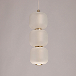 Подвесной светильник с 3-мя округлыми матовыми плафонами из белого стекла Golden Swirl варинант исполнения - 4 | Loft Concept в Кирове