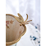 Ваза голубого цвета из фарфора с цветочным рисунком и бронзовой стрекозой Blue Garden варинант исполнения - 8 | Loft Concept в Кирове