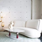 Дизайнерский журнальный стол на 2-х фигурных ножках с подстольем Lycad варинант исполнения - 3 | Loft Concept в Кирове