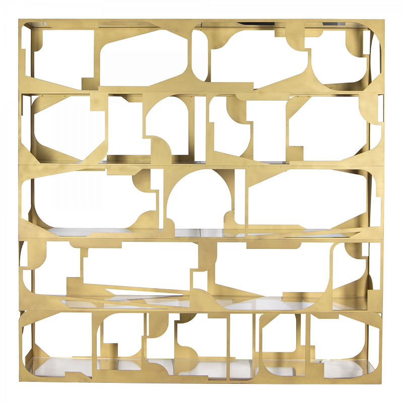 Стеллаж Golden Kaleidoscope матовое золото Прозрачное Стекло Стеллаж Golden Kaleidoscope матовое золото Прозрачное Стекло в Кирове | Loft Concept