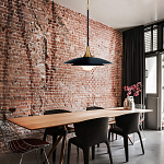 Подвесной светильник с плафоном в форме плоского купола и белой шарообразной лампой Eurofase варинант исполнения - 8 | Loft Concept в Кирове