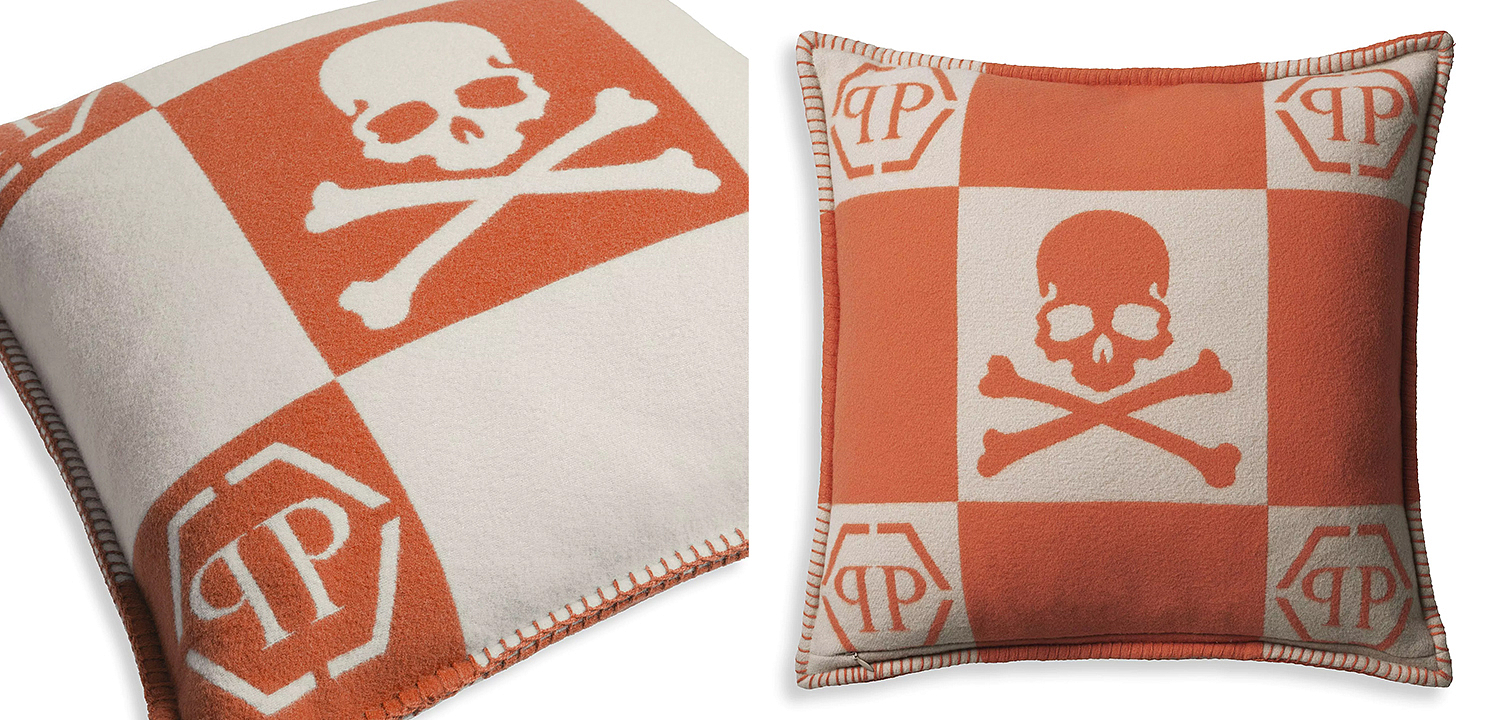 Подушка Philipp Plein Cushion Cashmere Skull 45 x 45 Orange Подушка Philipp Plein Cushion Cashmere Skull 45 x 45 Orange - Loft-Concept в Кирове