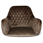 Барный стул со спинкой и подлокотниками на 4-х деревянных ножках Douglas Rhombus Коричневый Велюр варинант исполнения - 3 | Loft Concept в Кирове