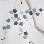 Обои ручная роспись Plum Blossom Inky Hokusai on Sterling Silver gilded silk варинант исполнения - 3 | Loft Concept в Кирове
