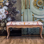 Банкетка из массива бука бежевая с растительным орнаментом Raffael Beige Floral Banquette варинант исполнения - 6 | Loft Concept в Кирове