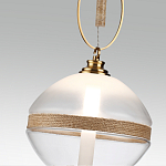 Подвесной светильник с круглым прозрачным плафоном и декоративной каменной вставкой Tectona  варинант исполнения - 5 | Loft Concept в Кирове