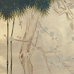 Обои ручная роспись Bamboo River Blossom Original colourway on Brushed Gold gilded paper варинант исполнения - 2 | Loft Concept в Кирове