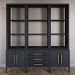 Модульный стеллаж Primo из трех составных элементов Черный дуб варинант исполнения - 2 | Loft Concept в Кирове